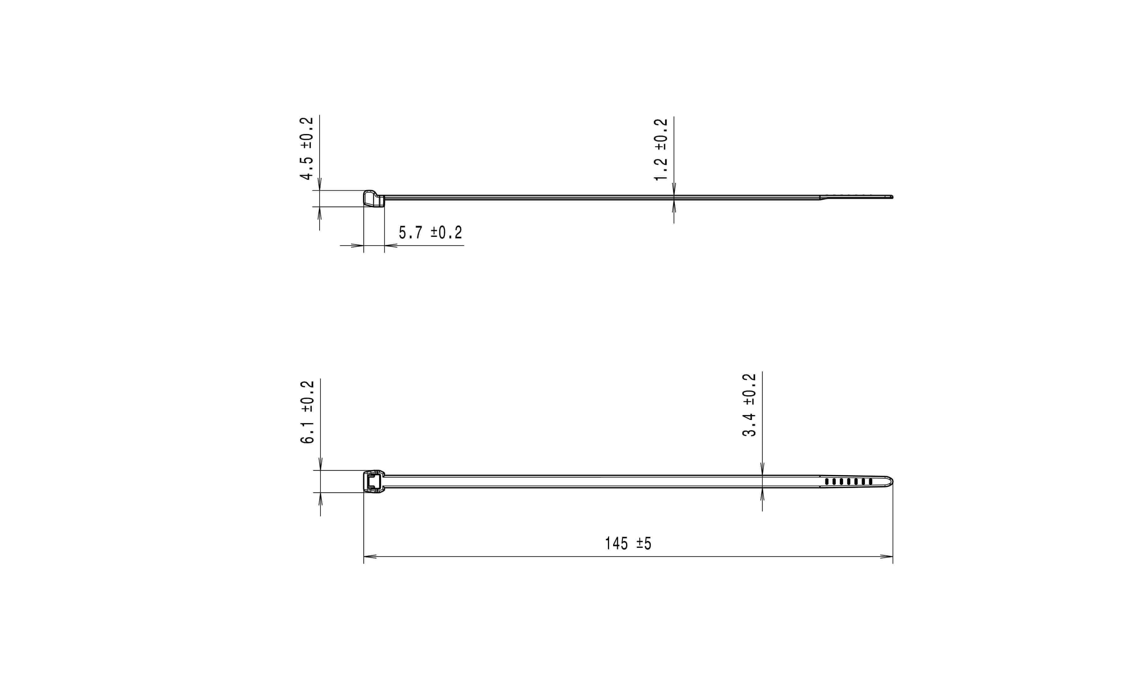 Cable tie outside serrated, 145.0x3.4mm, ⌀4.0-35.0mm, beige