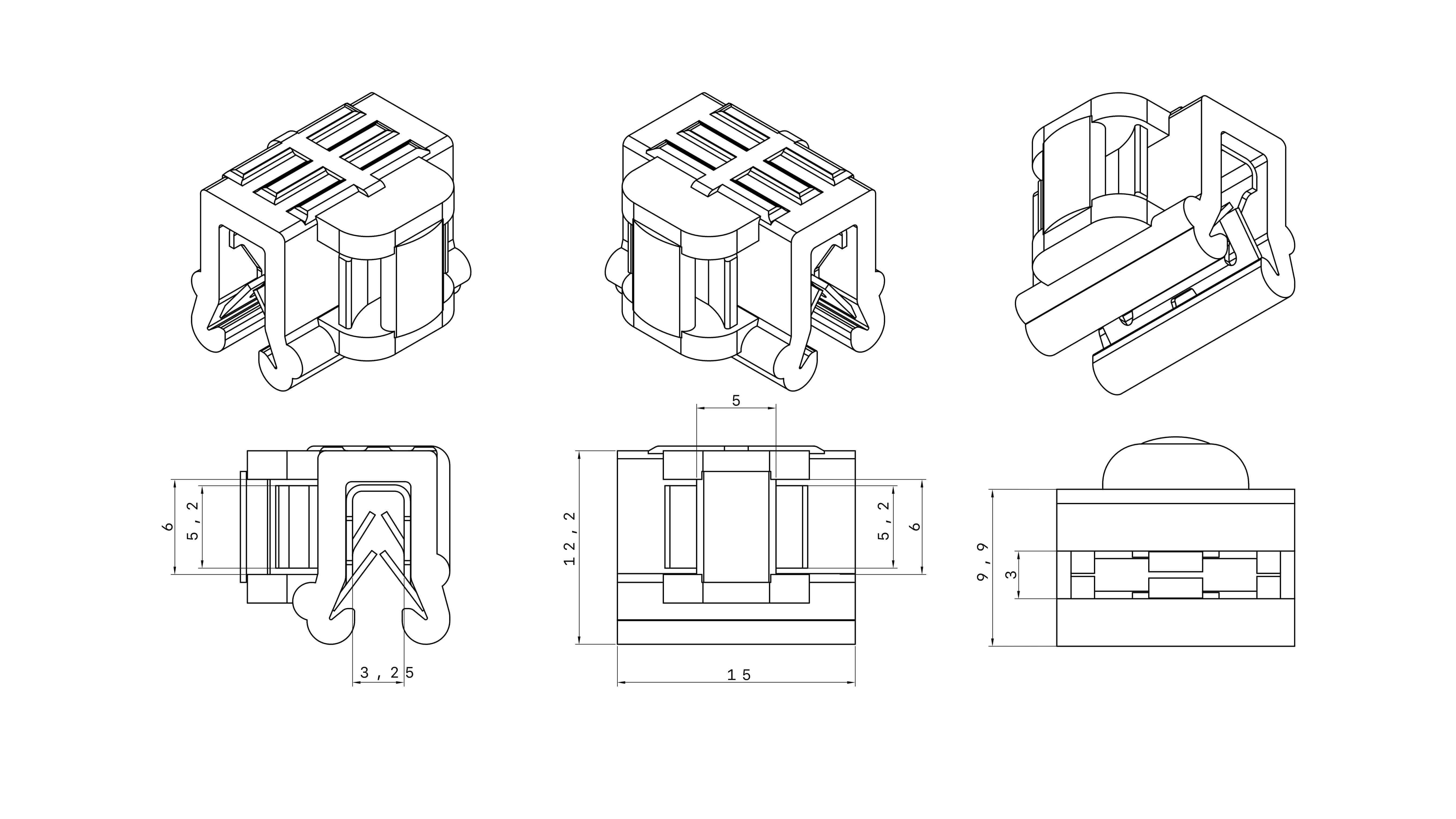 2-Pieces Edge Clip Cable Ties for 1-3mm Panel Inside Serrated